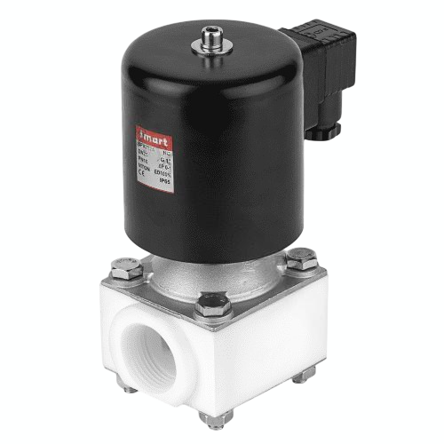 Клапан электромагнитный пластиковый SMART SF92523 DN20 G3/4" DC24V НЗ из PTFE
