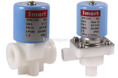 Клапан электромагнитный SMART SF-6135 НЗ PN1 DC24V DN8 G1/4" Ø12mm, Silicon